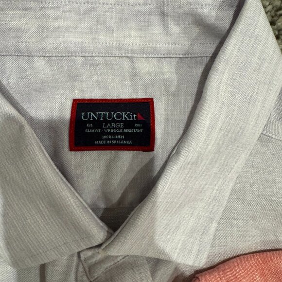 UNTUCKit Mens short sleeve linen shirts Pack of 2 Size Large NEW - Picture 3 of 4